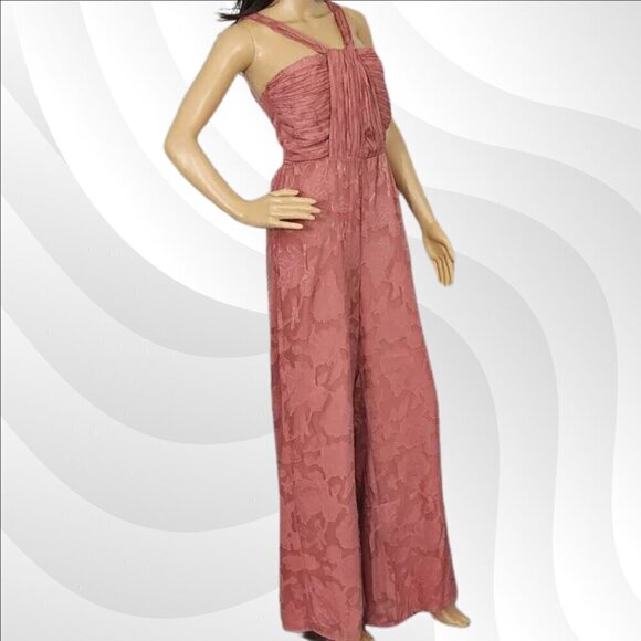 2/$30 Lulus Lovely Celebration Rose Pink Floral Jumpsuit Size XS - Flawed - Picture 3 of 9